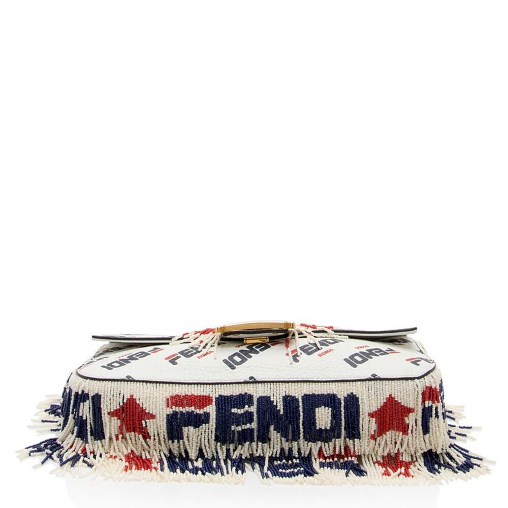 Fendi x Fila Calfskin Mania Beaded Fringe Baguette Shoulder Bag - Picture 4 of 16